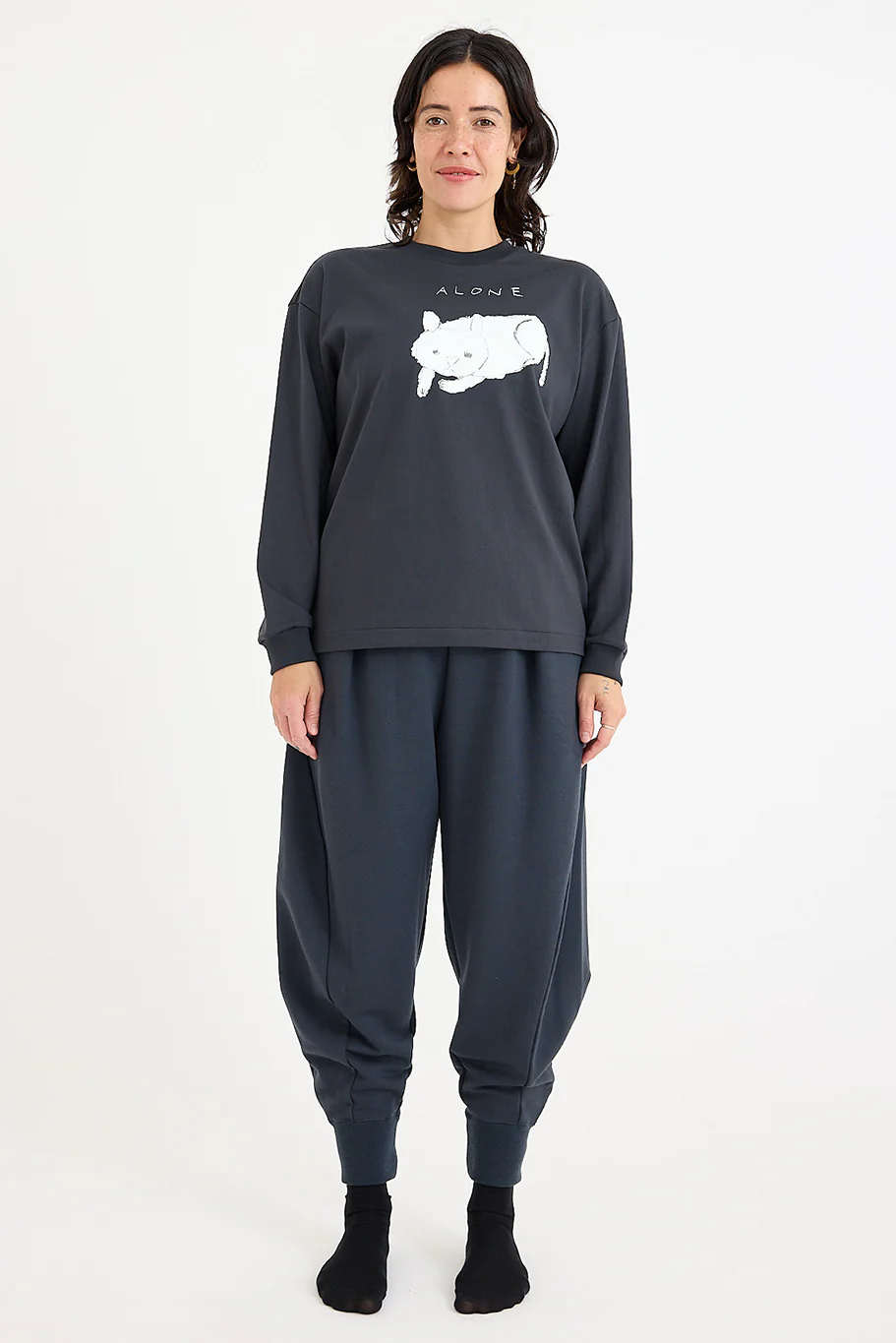 Mina Perhonen - Earth Piece Pants - Charcoal - Image 2
