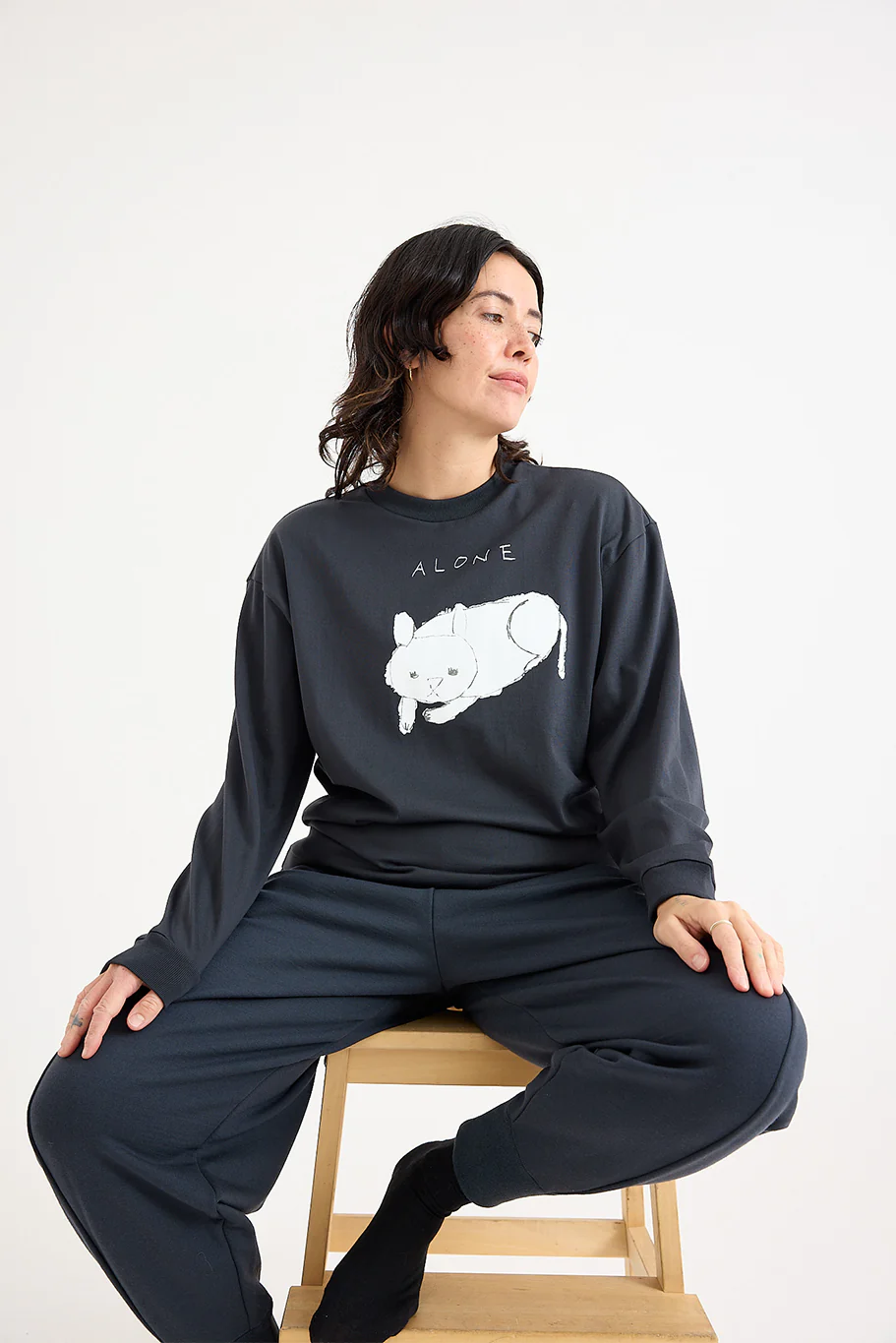 Mina Perhonen - Earth Piece Pants - Charcoal - Image 3