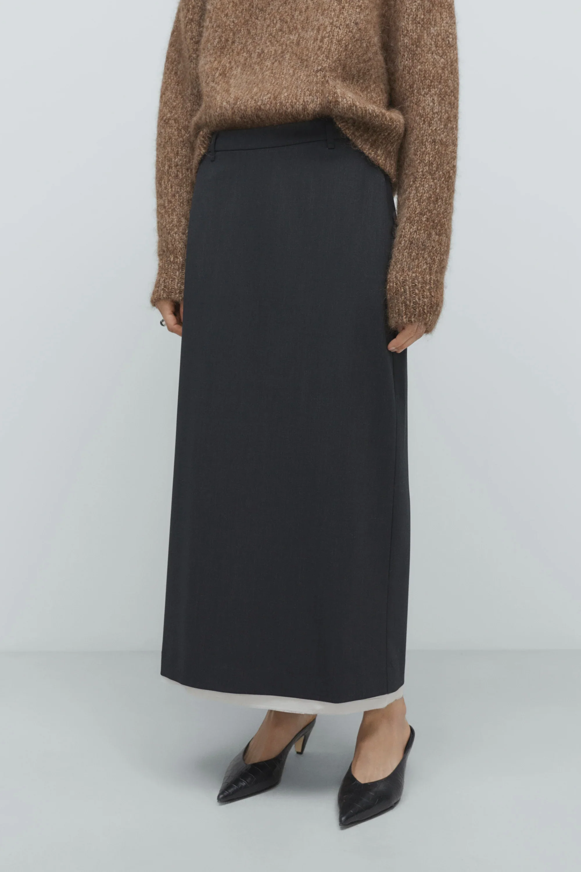Cordera - Tailoring Long Skirt - Anthracite - Image 3