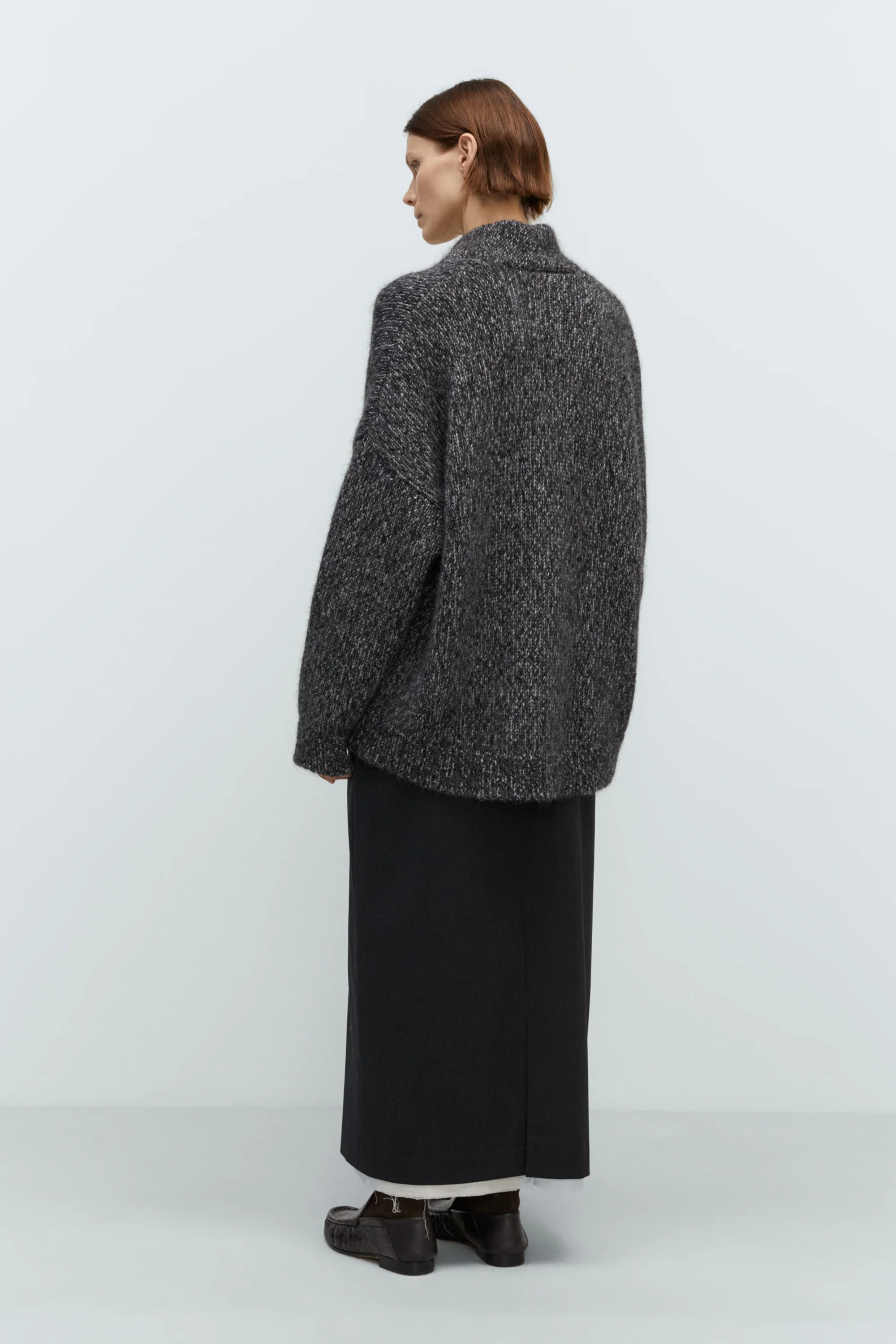 Cordera - Oversized Cardigan - Black Melange - Image 2