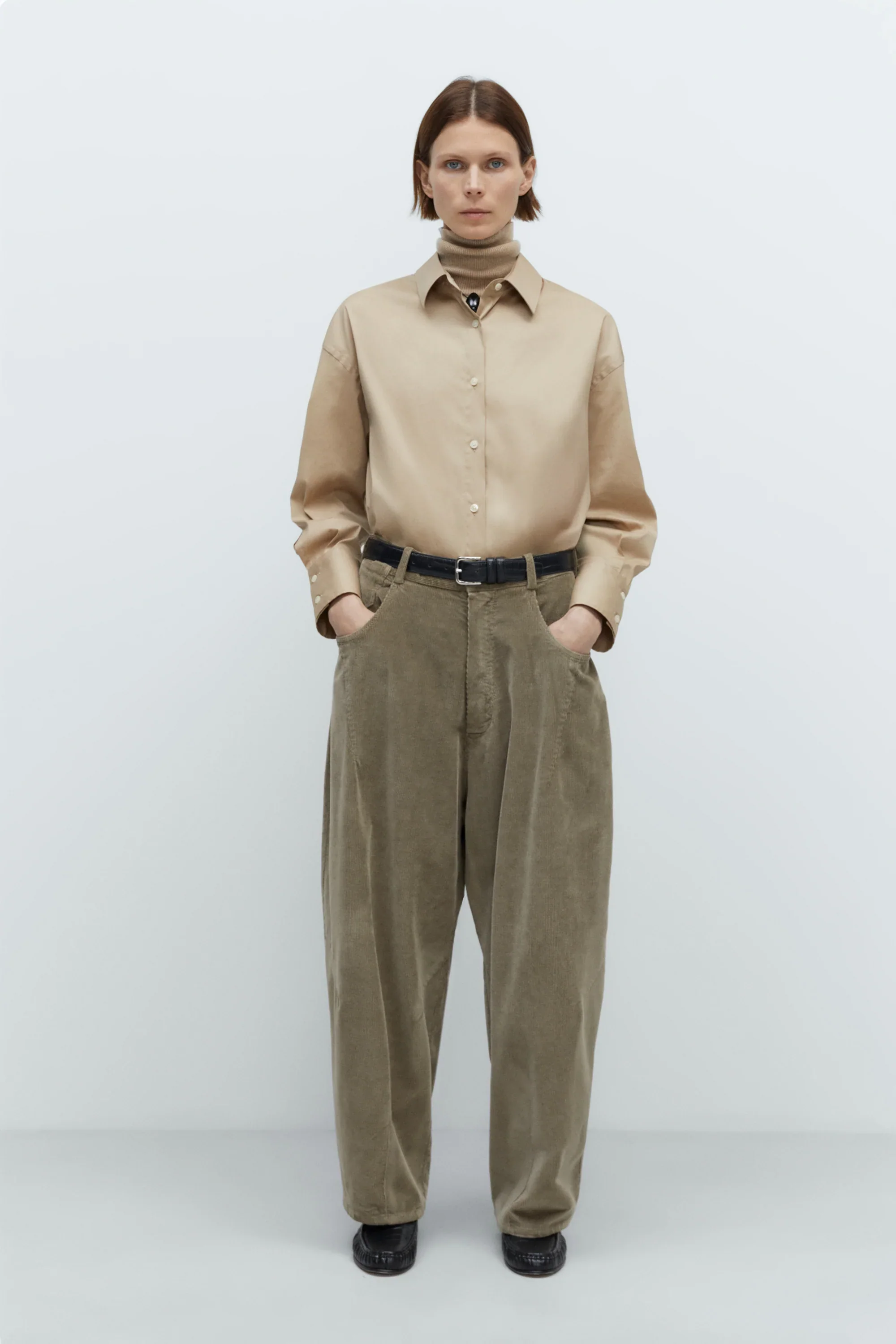 Cordera - Corduroy Baggy Pants - Sage