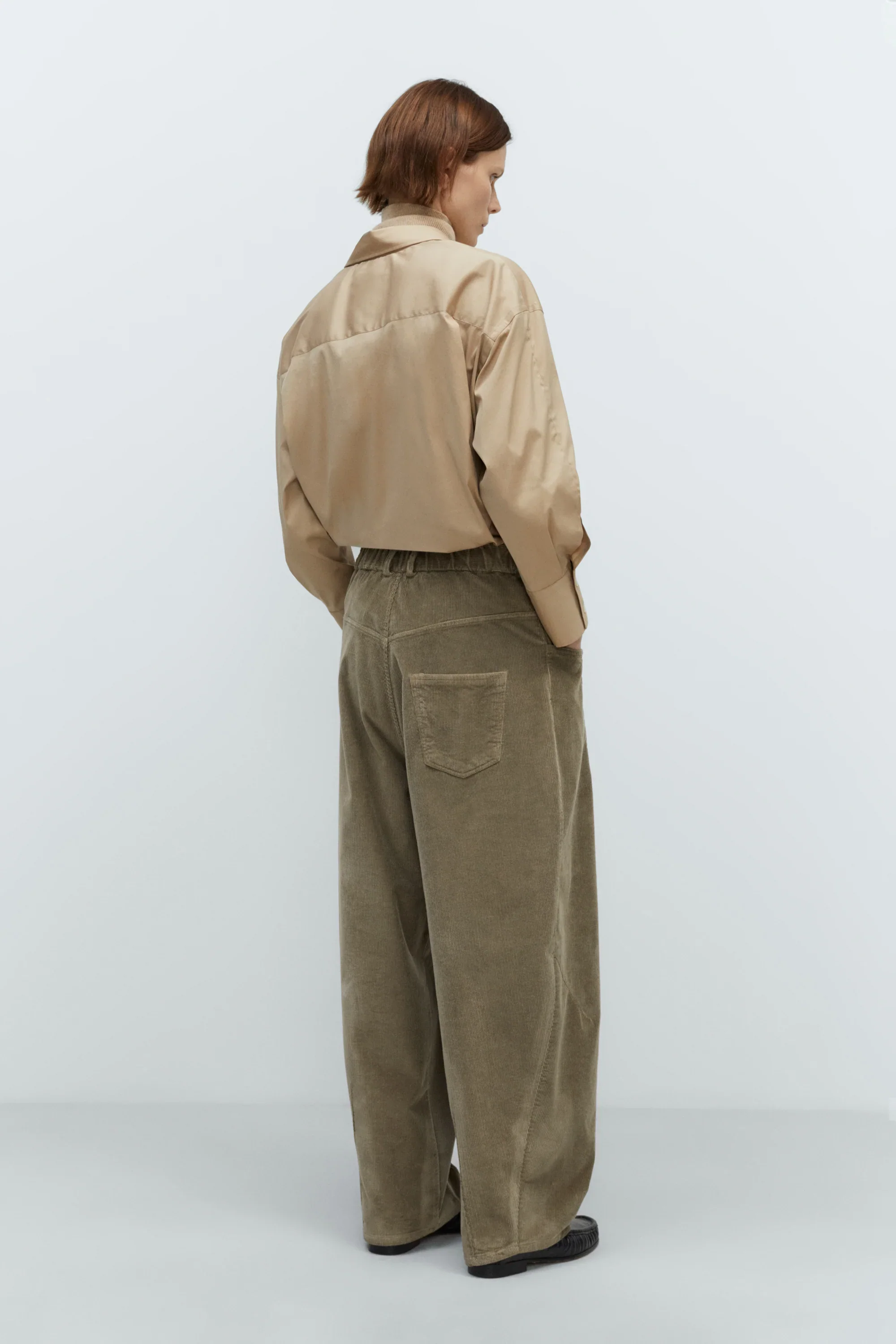 Cordera - Corduroy Baggy Pants - Sage - Image 2