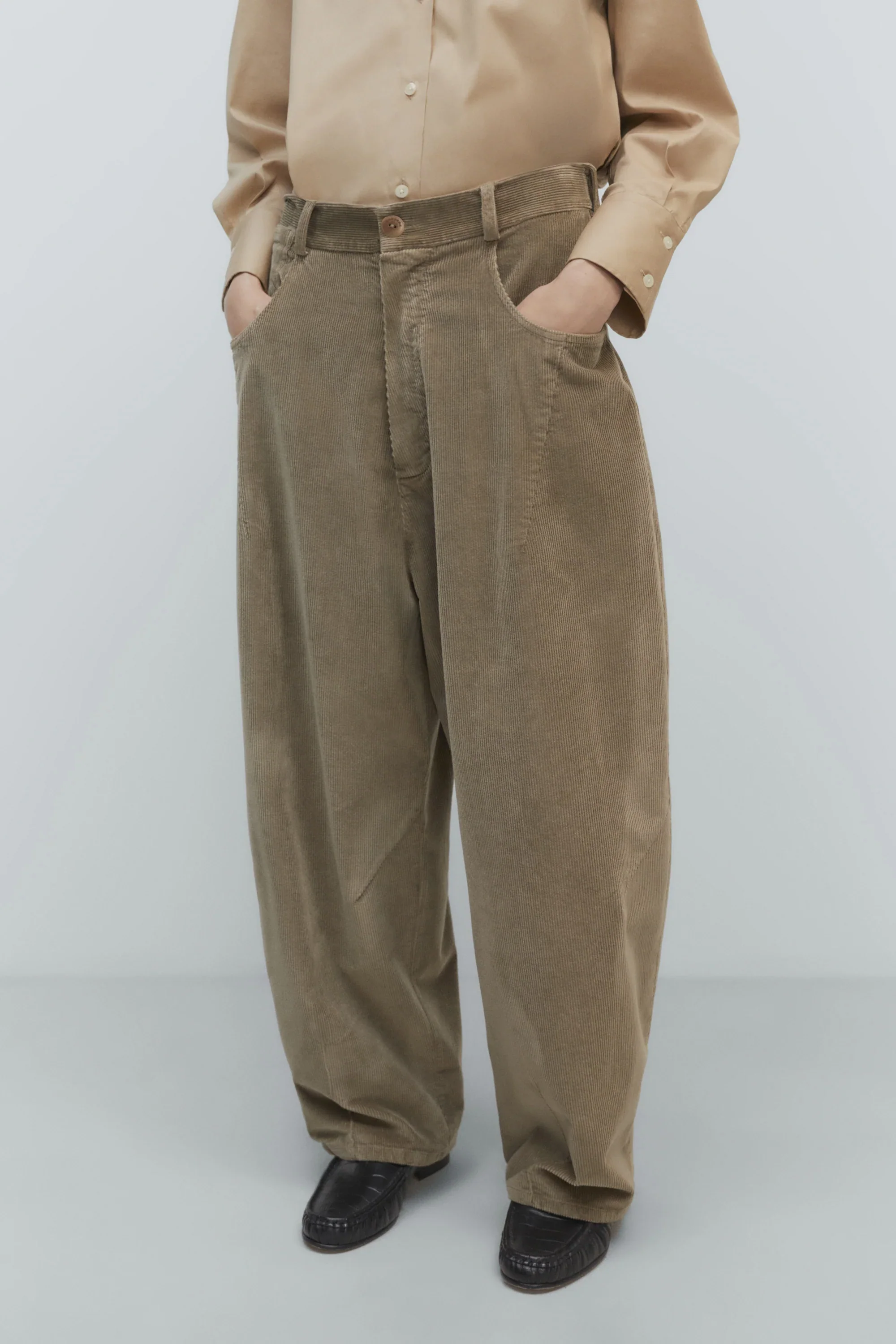 Cordera - Corduroy Baggy Pants - Sage - Image 3