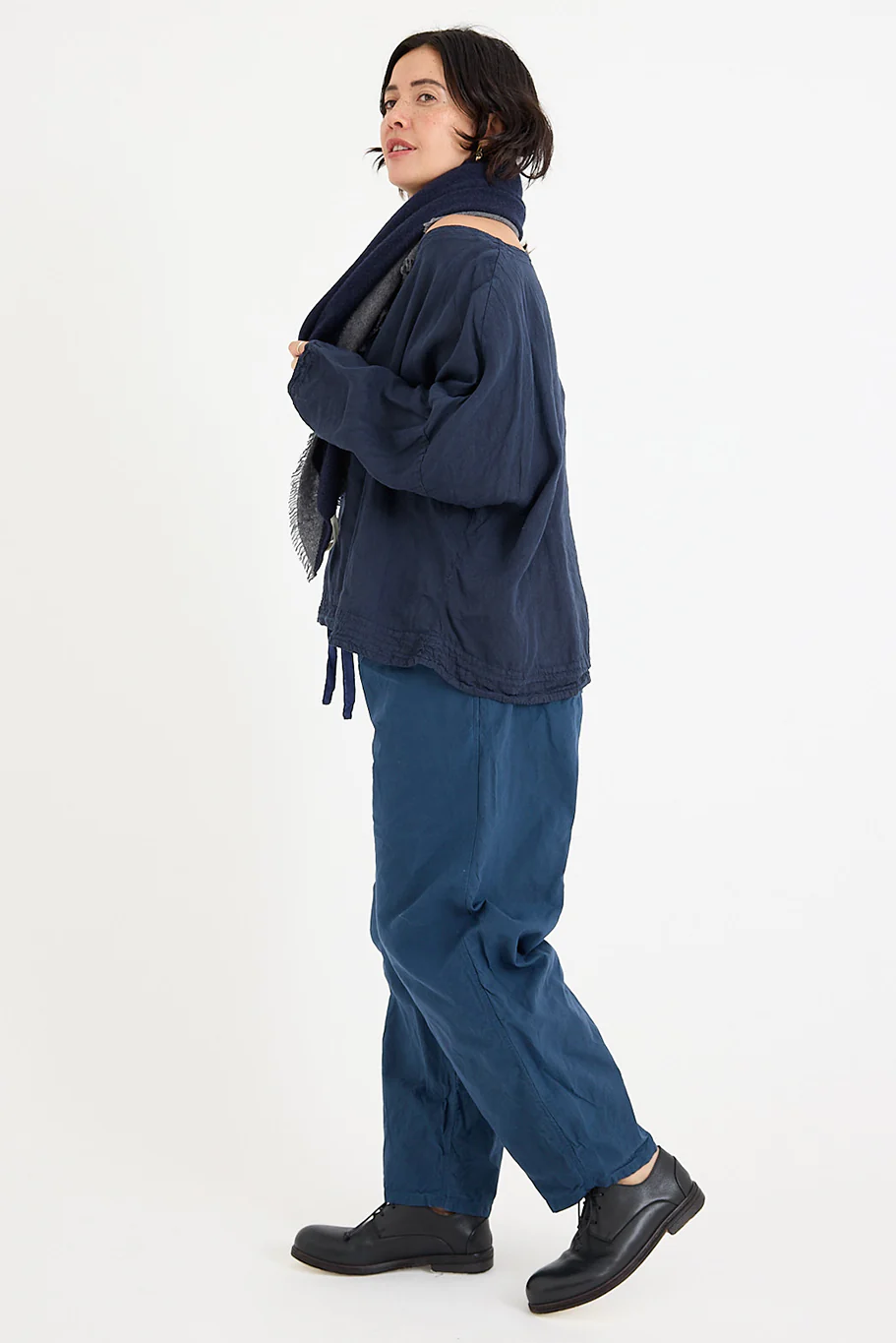Lovat + Green - Cate Scarf - Navy - Image 4