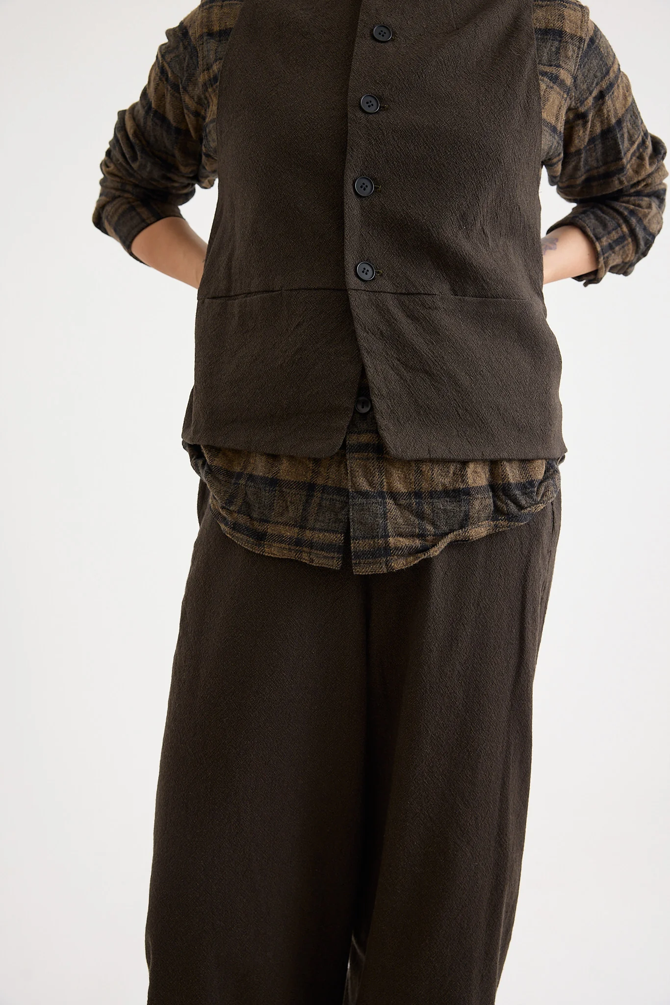 Pas de Calais - Wool Cotton Crewneck Vest - Image 2