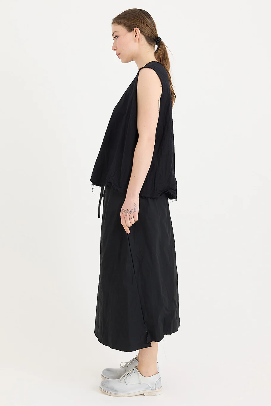 SCHA - Waxed Cotton - Two Pockets Twisted Skirt - Image 10