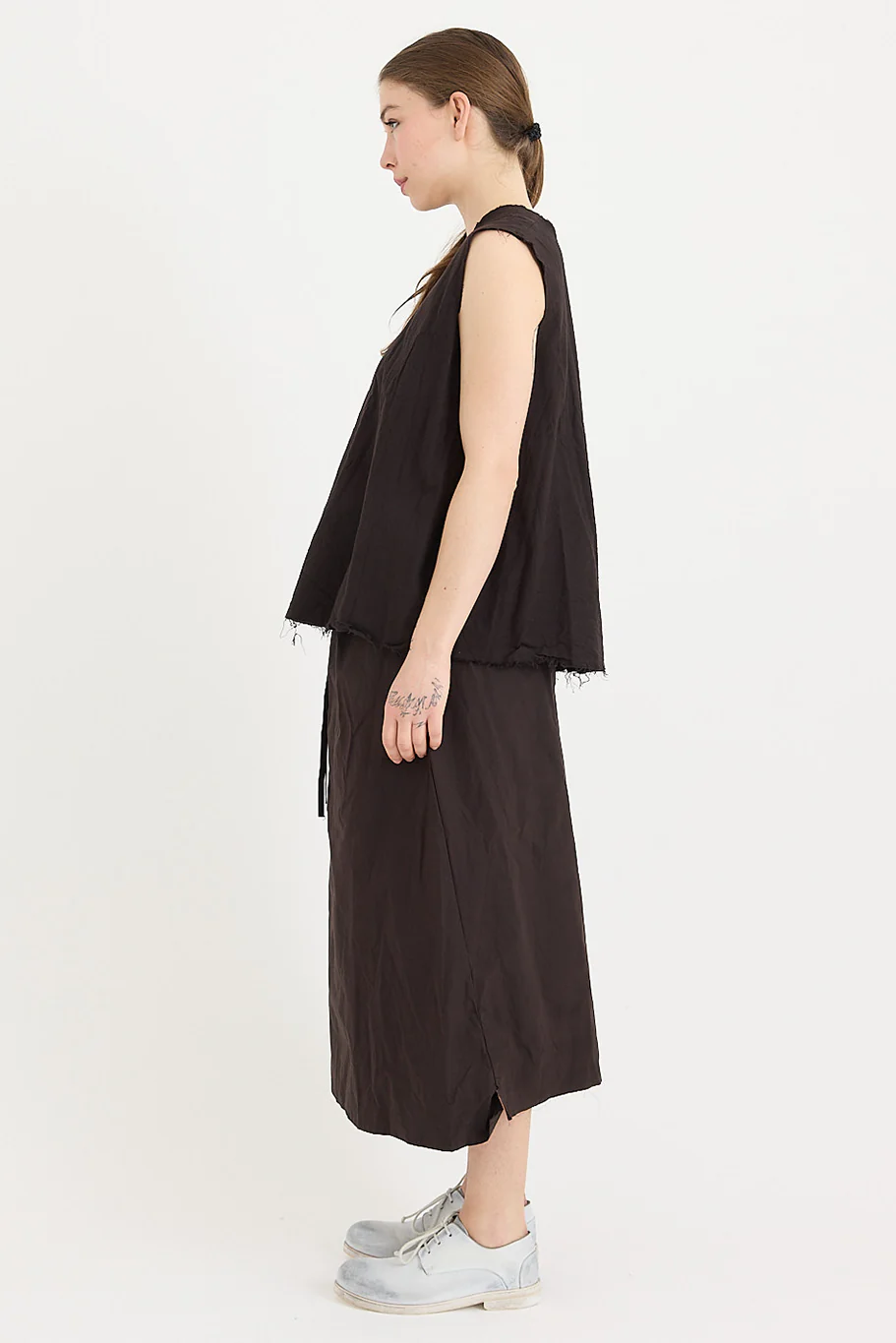 SCHA - Waxed Cotton - Two Pockets Twisted Skirt - Image 5