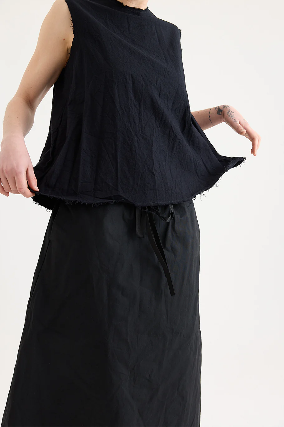 SCHA - Waxed Cotton - Two Pockets Twisted Skirt - Image 8