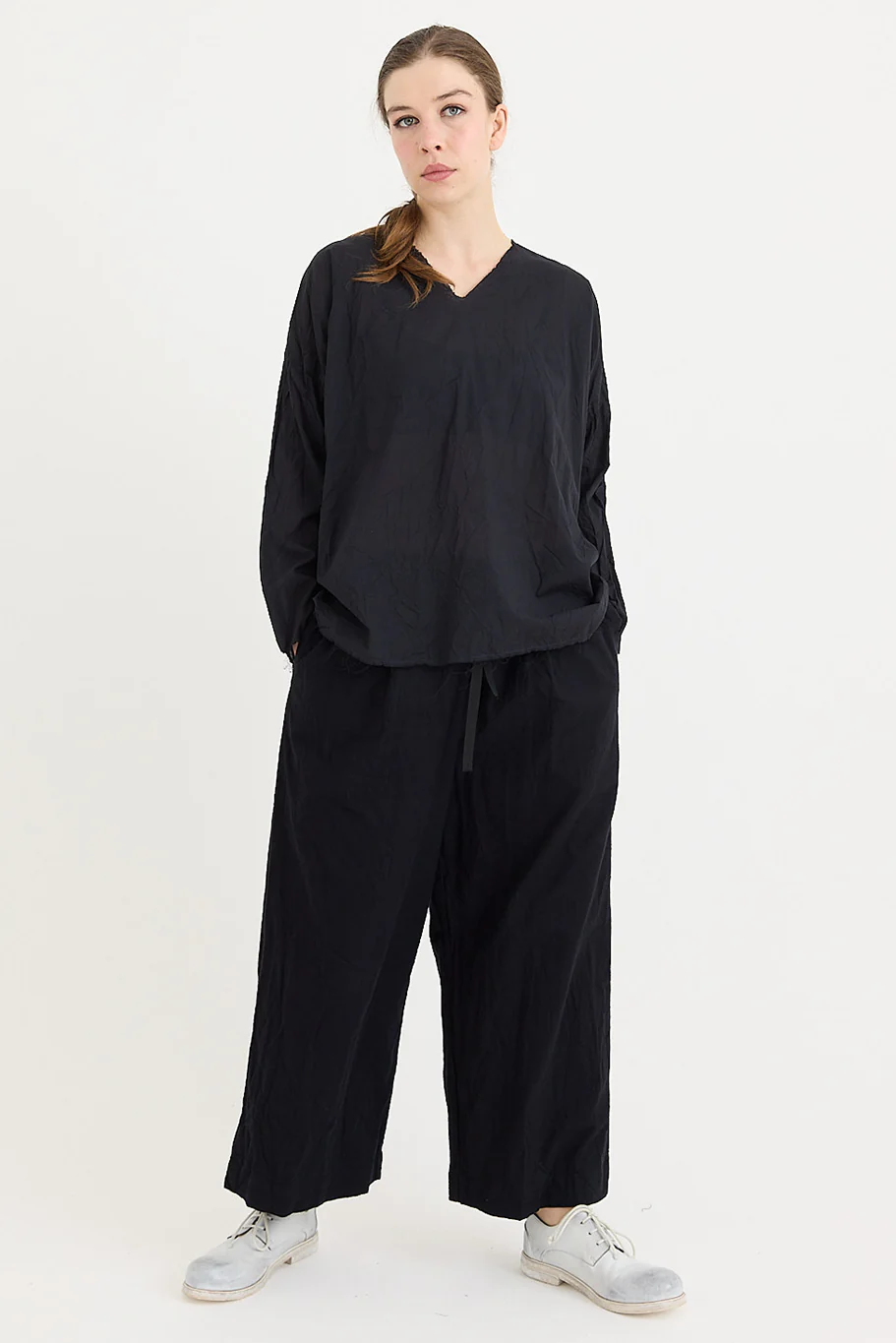SCHA - V-Back Volume Top - Cotton Batiste