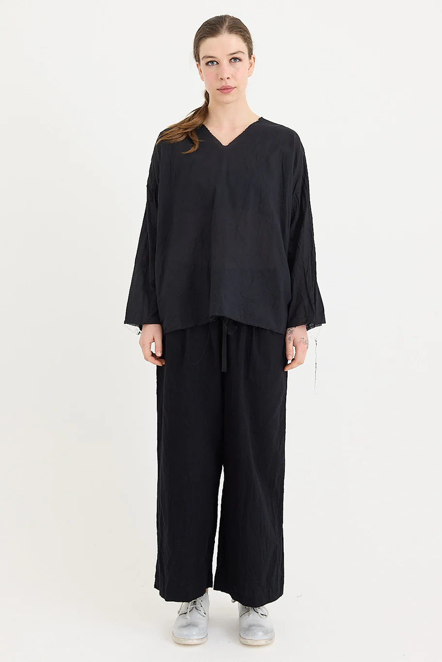 SCHA - V-Back Volume Top - Cotton Batiste - Image 4