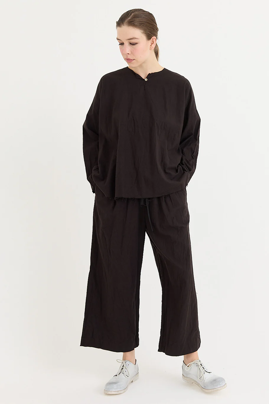 SCHA - Cotton Flannel - Deep Pockets - Wide Leg Pant