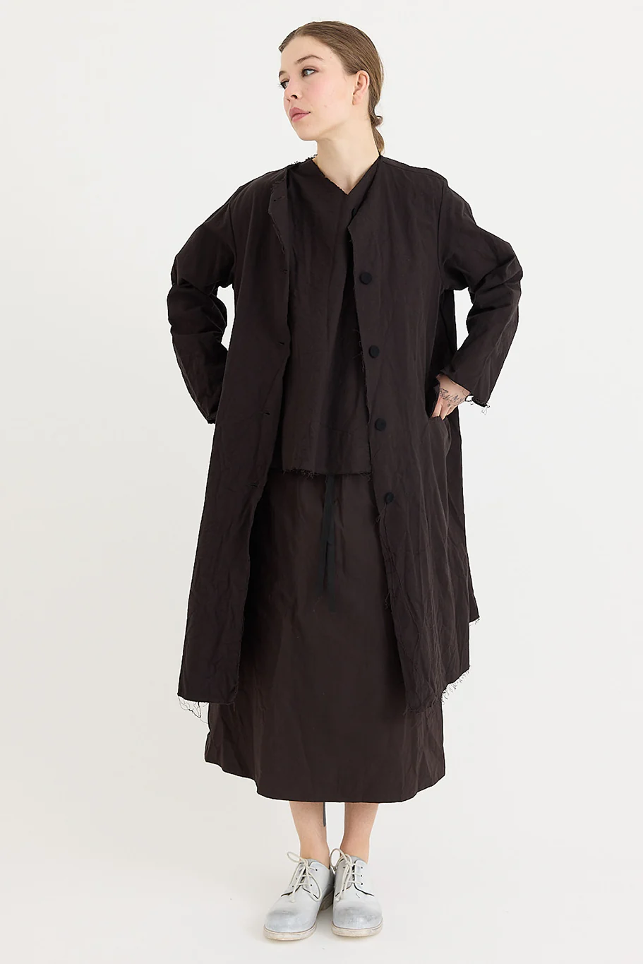 SCHA - Cotton Flannel - Button-Down Cosy Coat - Image 2