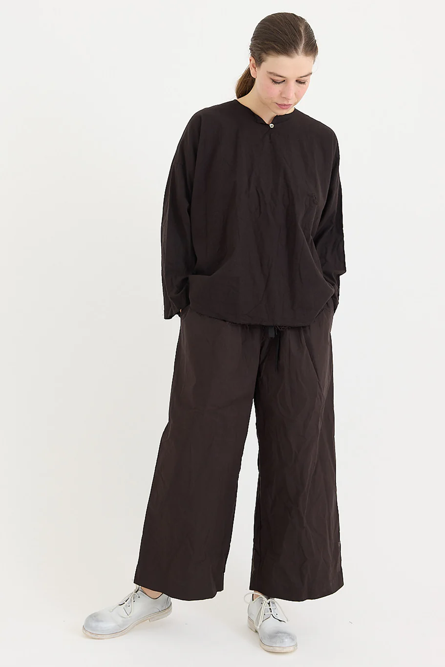 SCHA - Waxed Cotton - Deep Pockets - Wide Leg Pant