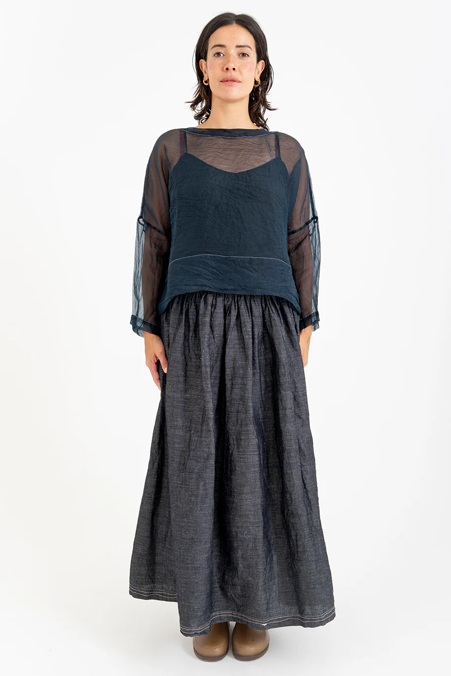 Bukeshla - Briar Box Top - Navy Organza - Image 2