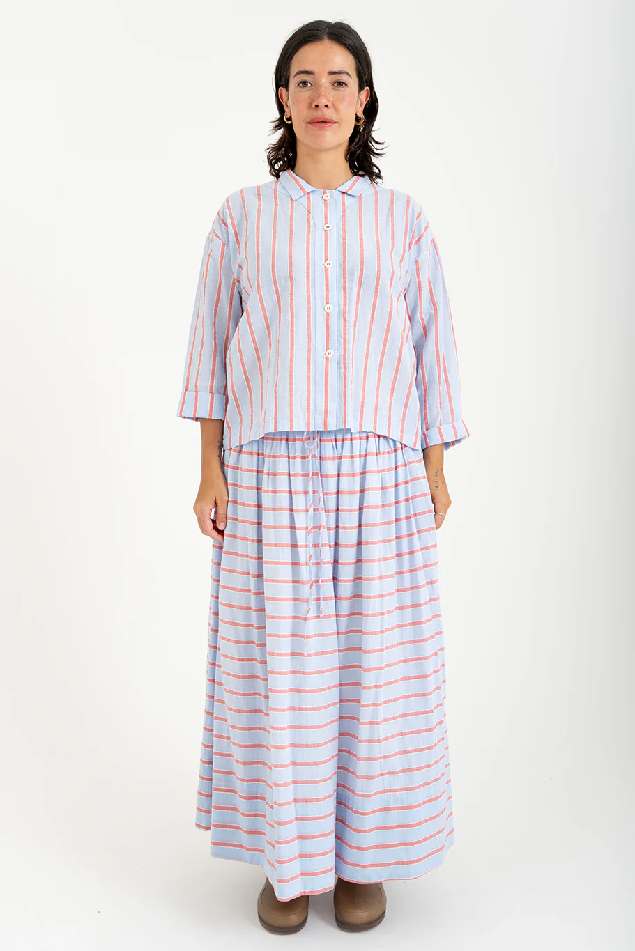 Bukeshla - Cactus Skirt - Japanese Striped Cotton - Image 2