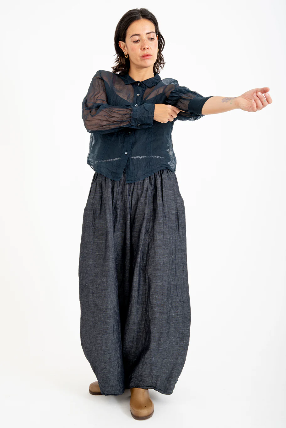 Bukeshla - Florence Blouse - Navy Organza - Image 2