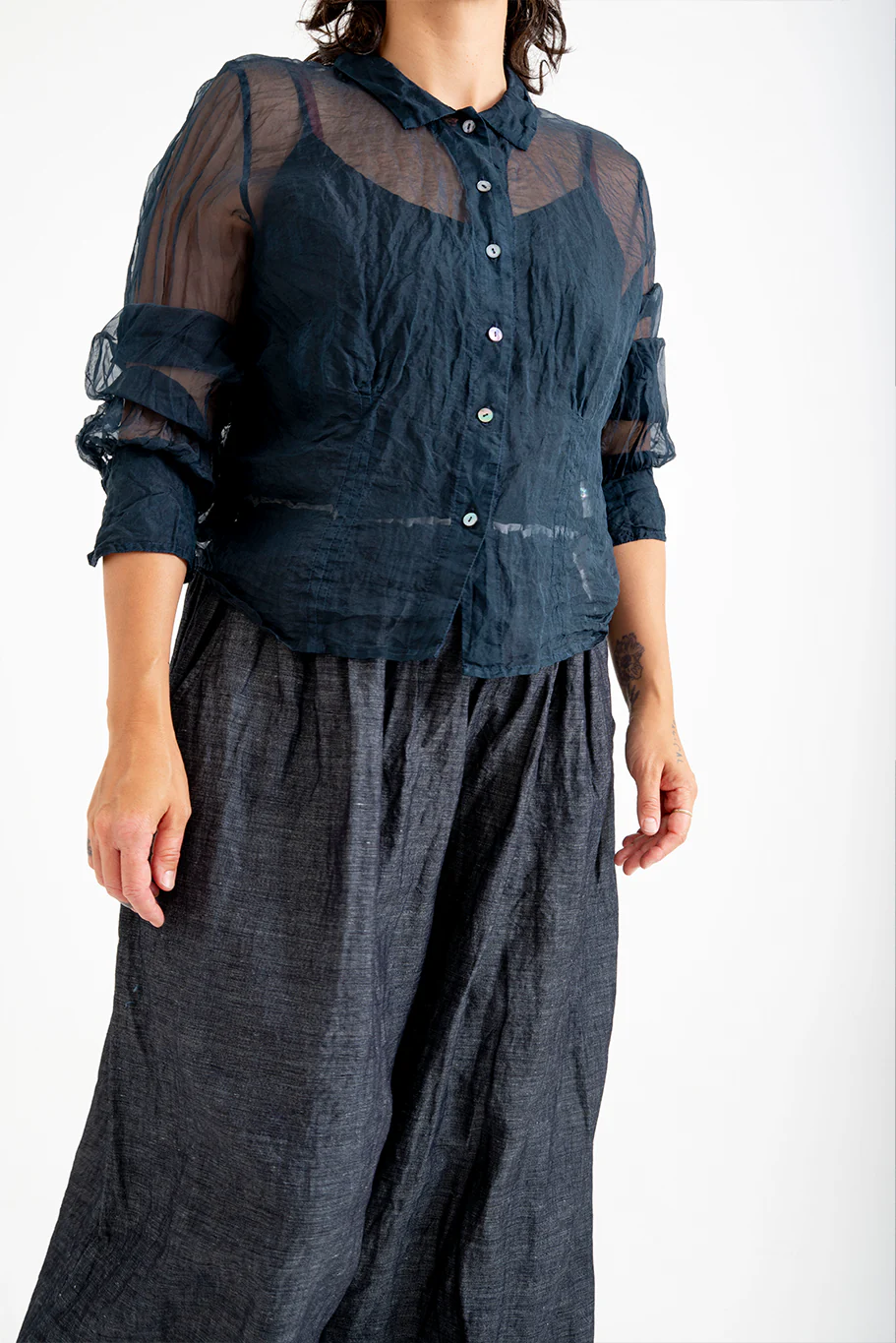 Bukeshla - Florence Blouse - Navy Organza - Image 3
