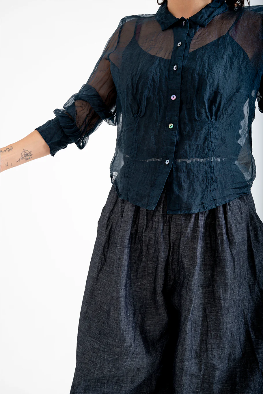 Bukeshla - Florence Blouse - Navy Organza - Image 4