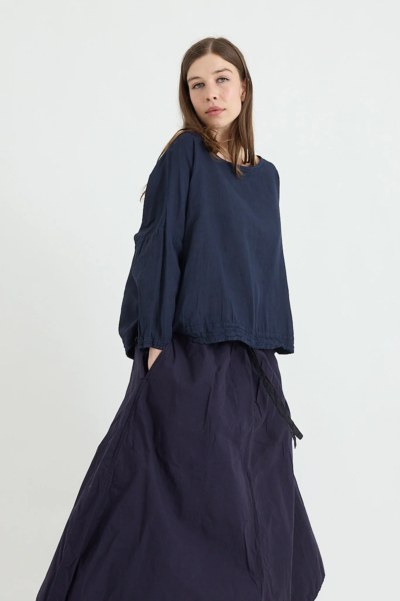 Chez Vidalenc - Carré Top - Light Linen - Navy