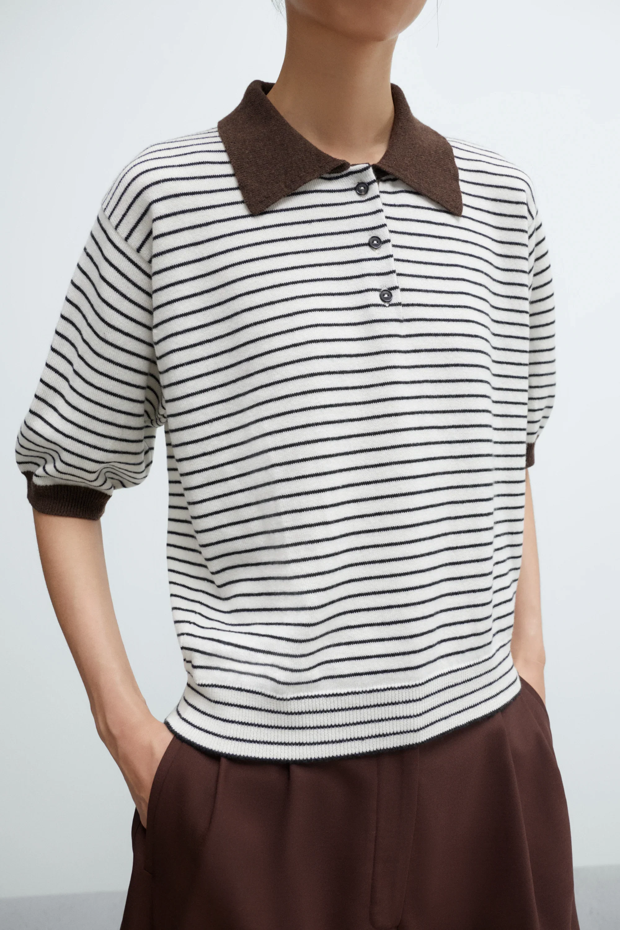 Cordera - Merino Wool Striped Polo - Image 2