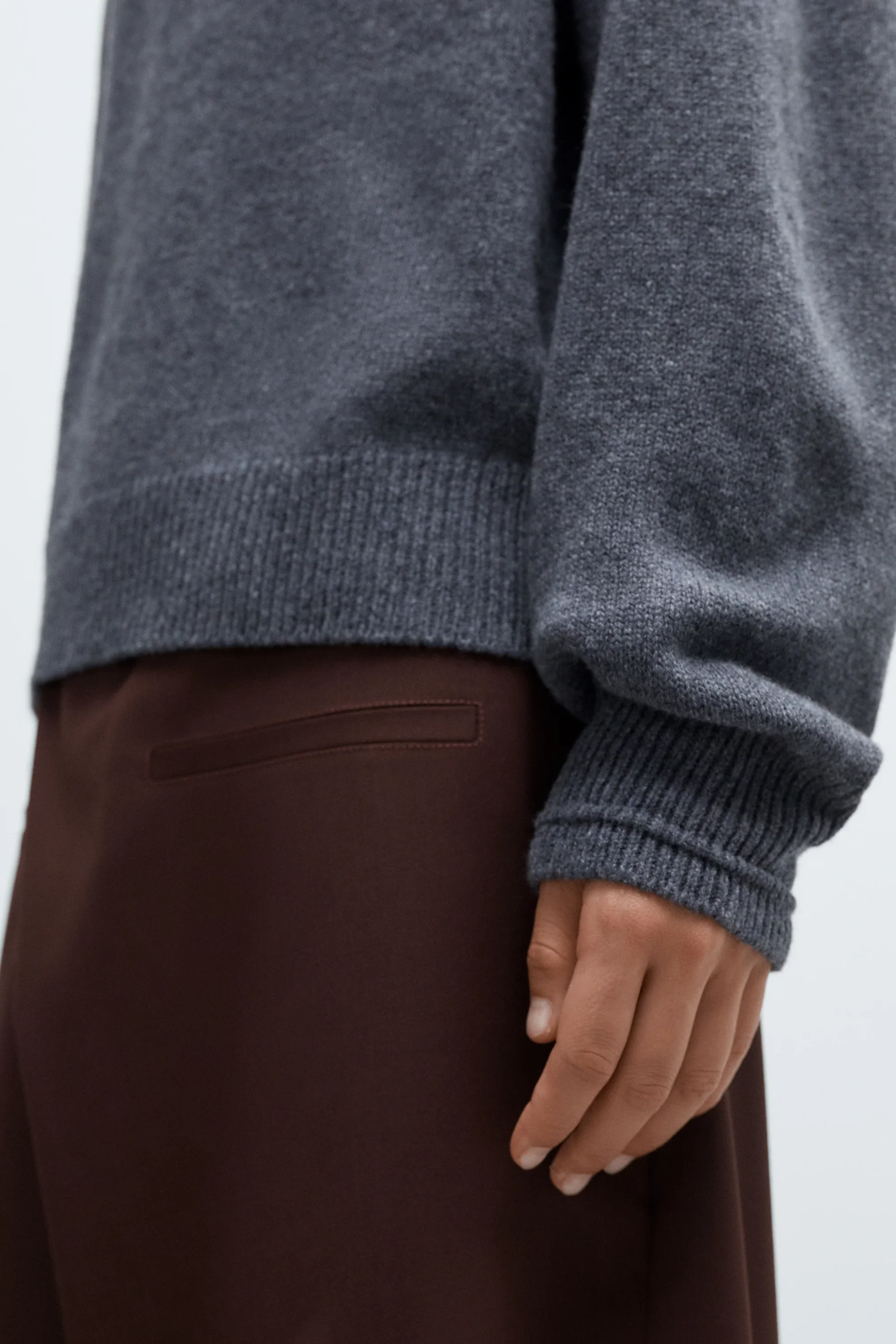 Cordera - Merino Wool Polo Sweater - Grey - Image 3