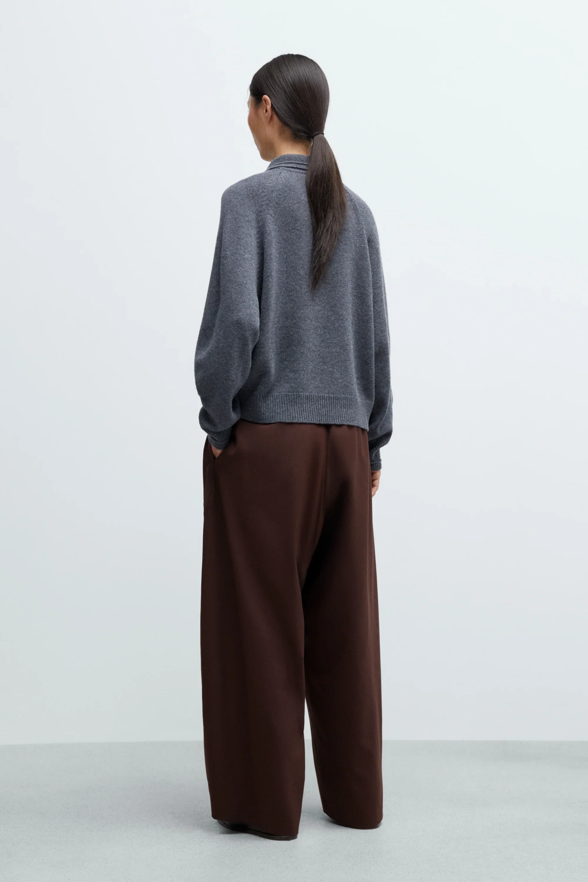Cordera - Merino Wool Polo Sweater - Grey - Image 4