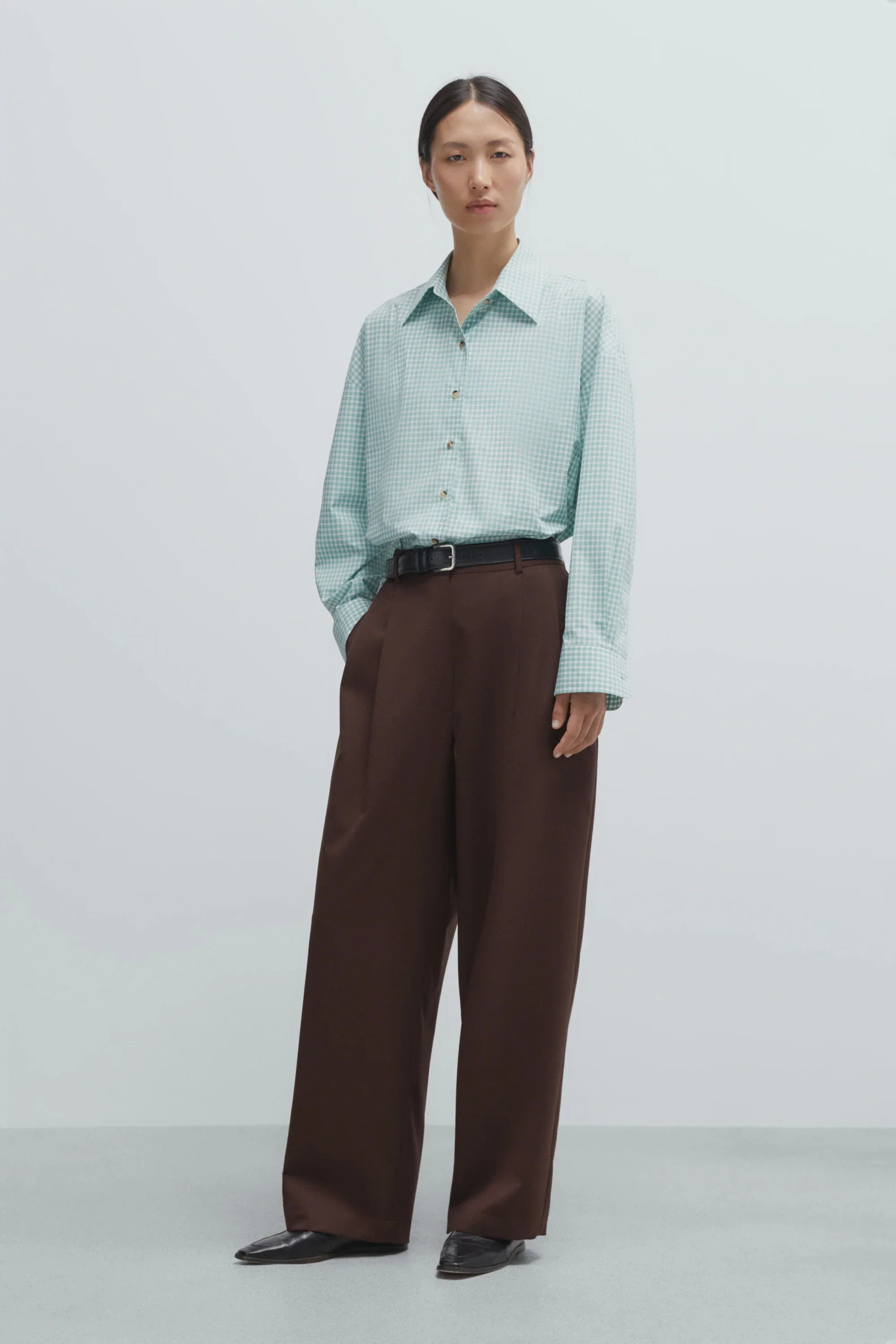 Cordera - Oversized Shirt - Vichy Green