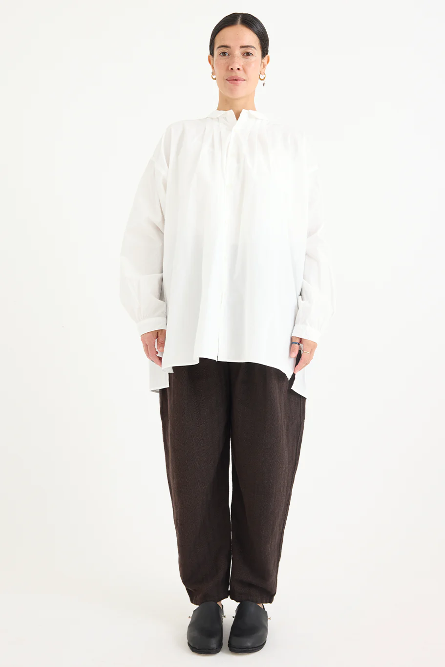 Kaval - Wide Gather Blouse - Supima Cotton