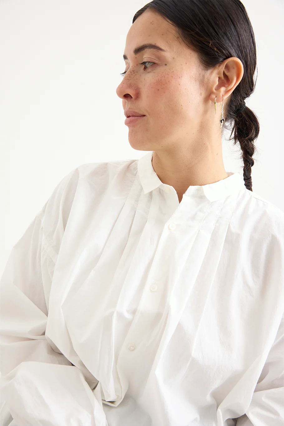 Kaval - Wide Gather Blouse - Supima Cotton - Image 3