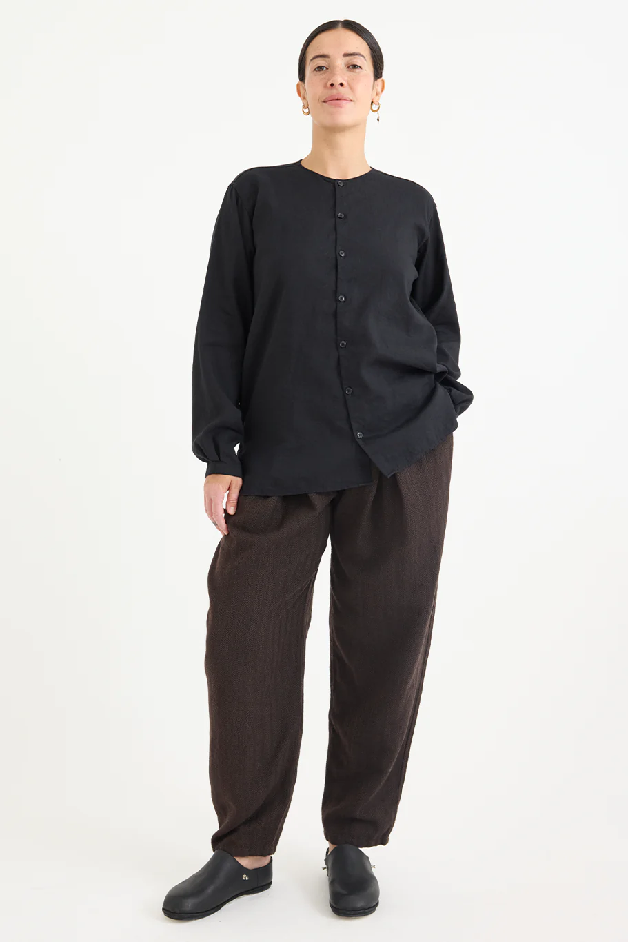 Kaval - No-Collar Plain Shirt