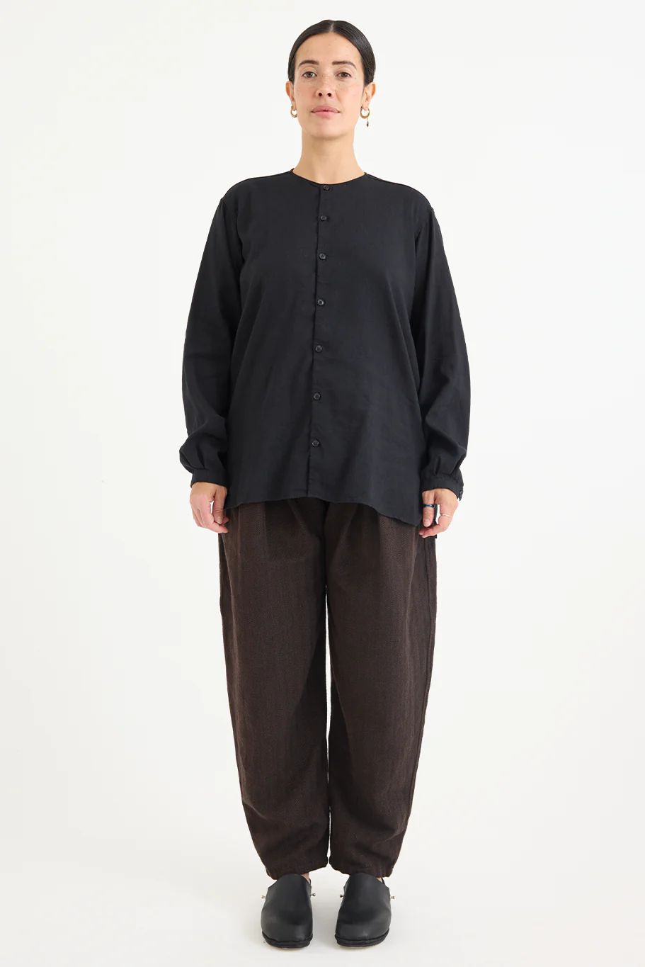 Kaval - No-Collar Plain Shirt - Image 2