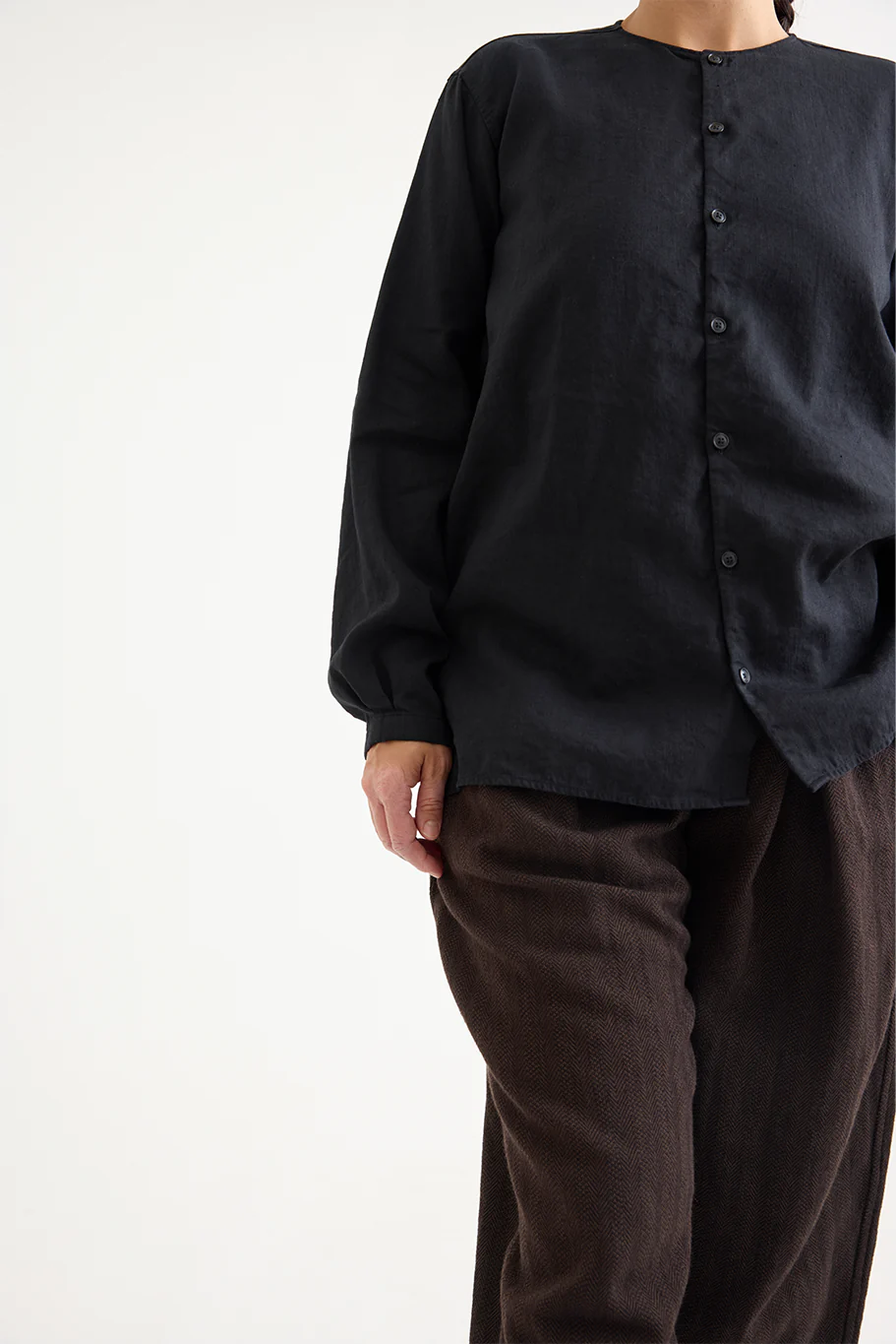 Kaval - No-Collar Plain Shirt - Image 3