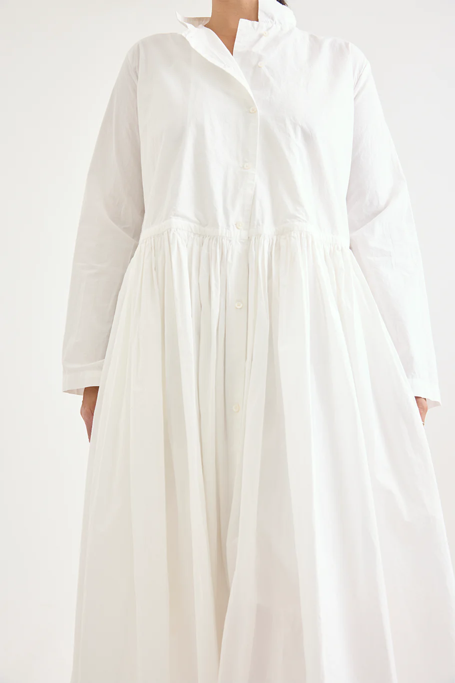 Kaval - Stand Collar Gather Dress - Image 10