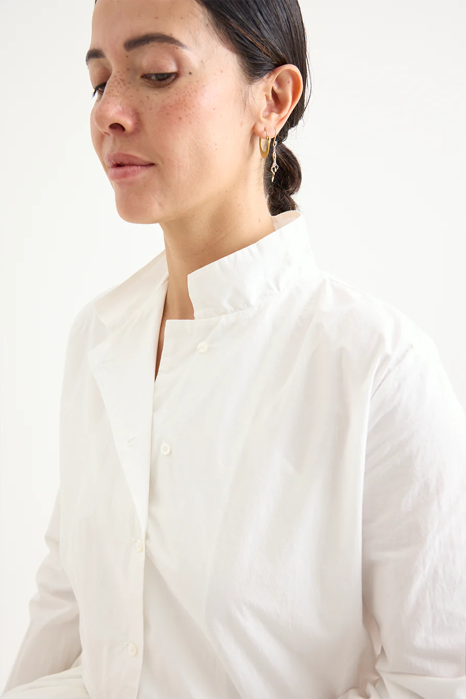Kaval - Stand Collar Gather Dress - Image 11