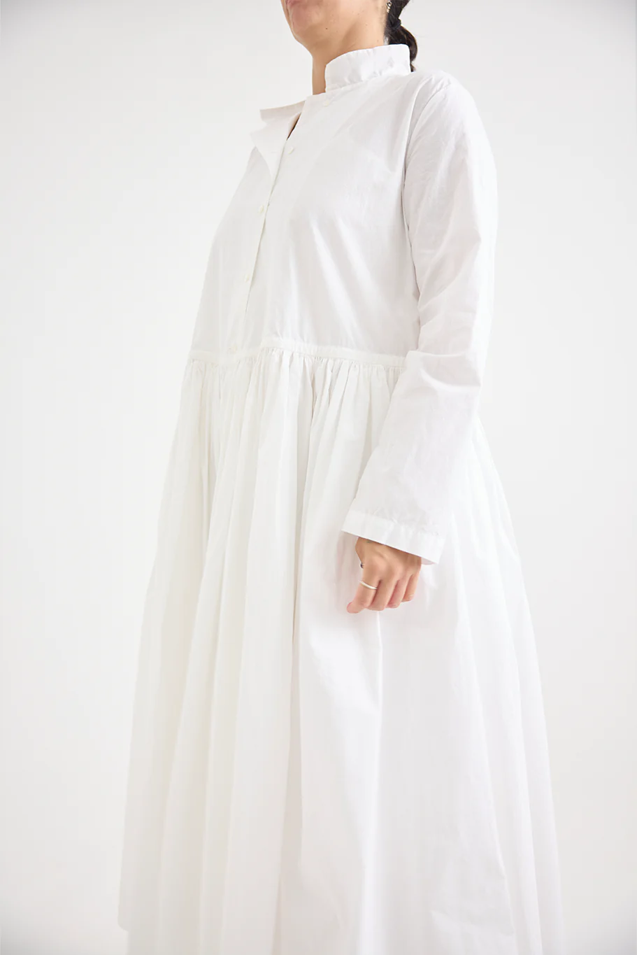 Kaval - Stand Collar Gather Dress - Image 12