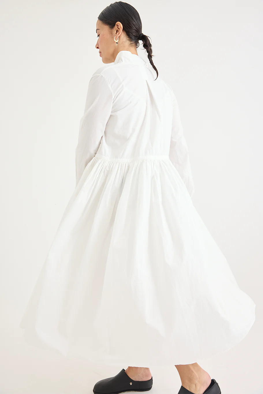Kaval - Stand Collar Gather Dress - Image 13