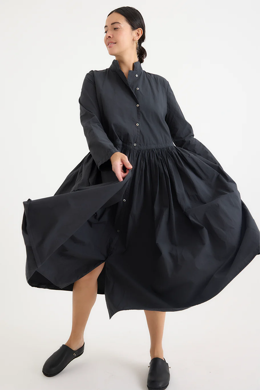Kaval - Stand Collar Gather Dress - Image 2