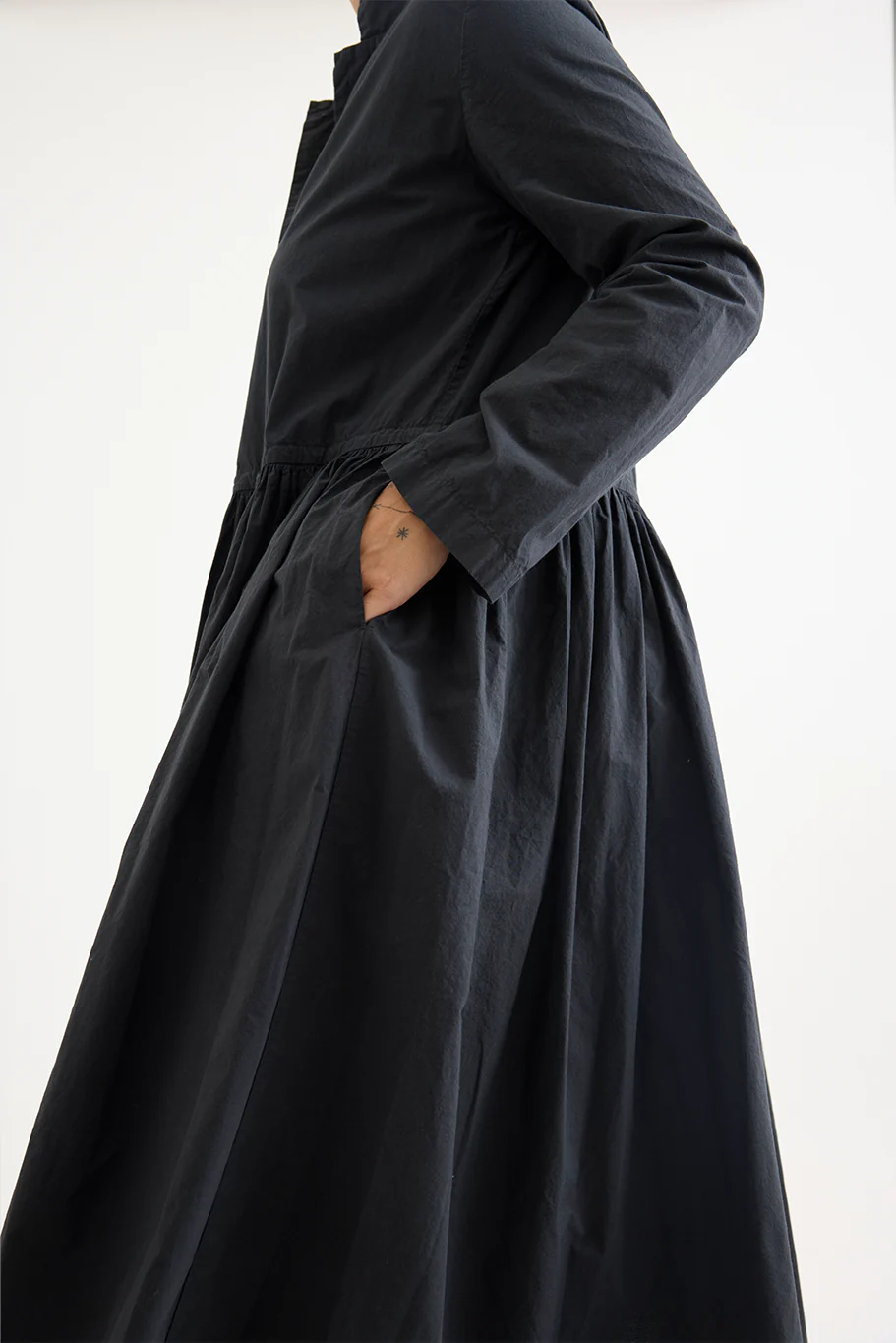 Kaval - Stand Collar Gather Dress - Image 5