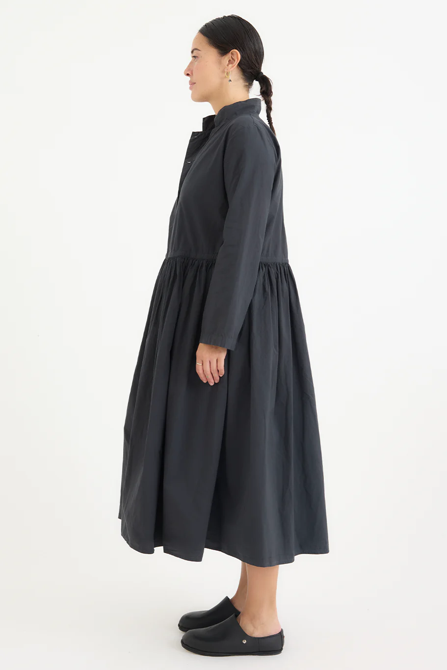 Kaval - Stand Collar Gather Dress - Image 6