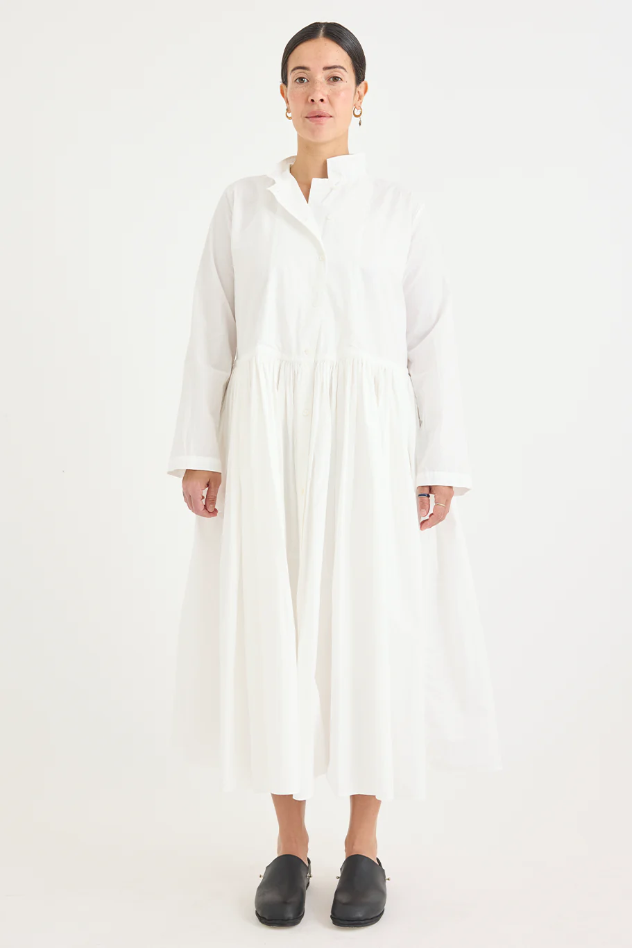 Kaval - Stand Collar Gather Dress - Image 8