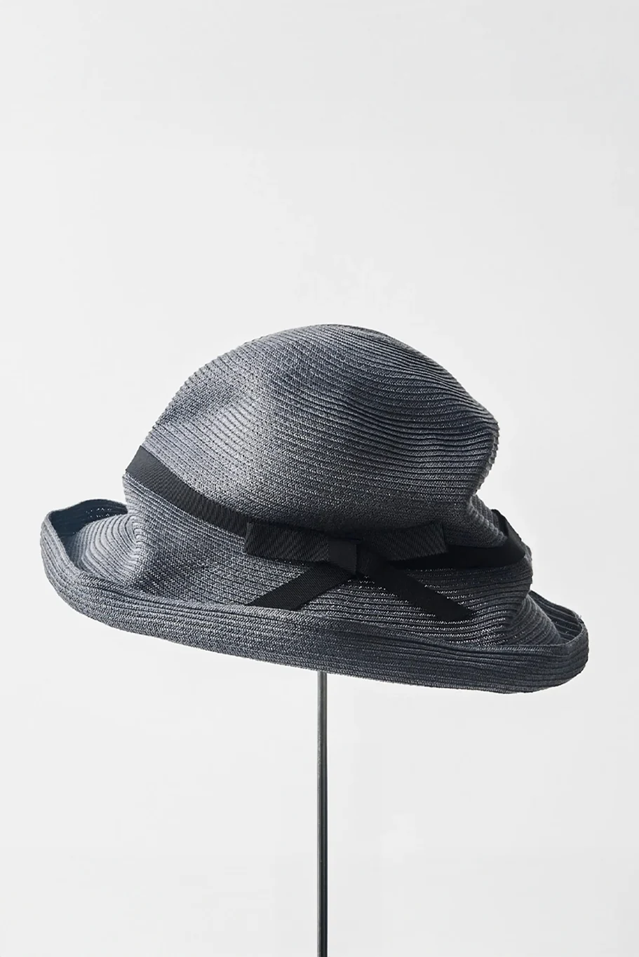 Mature Ha - Boxed Hat 11cm Brim with Ribbon - Charcoal/Black