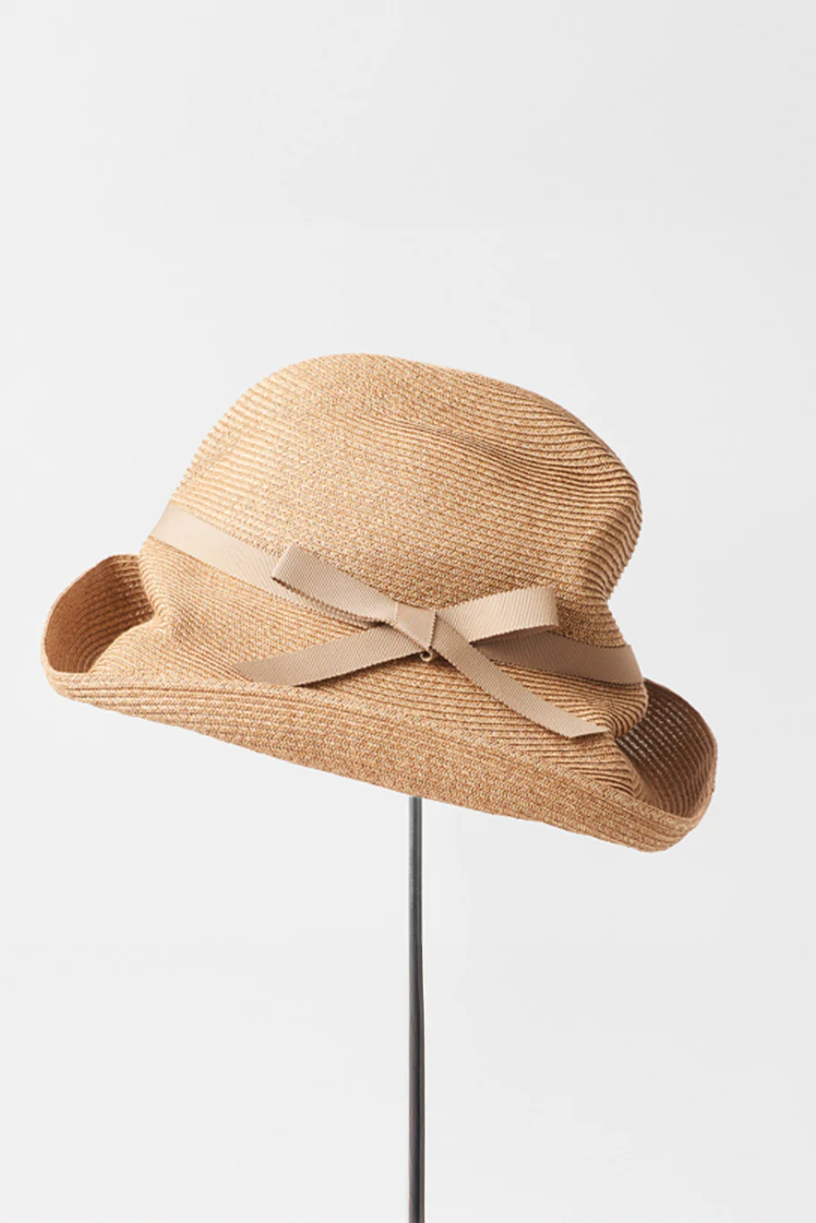 Mature Ha - Boxed Hat 11cm Brim with Ribbon - Mix Brown/Beige