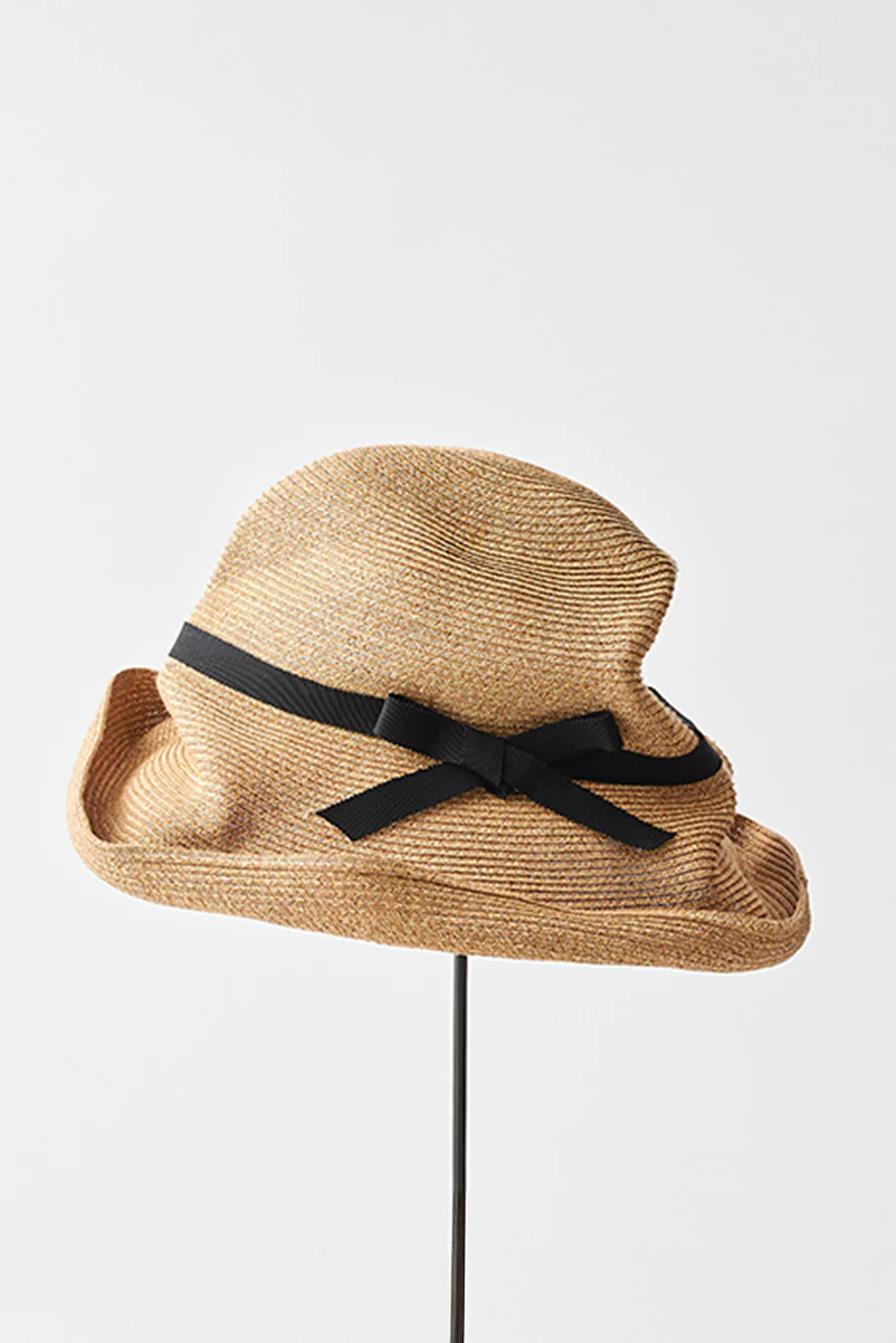 Mature Ha - Boxed Hat 11cm Brim with Ribbon - Mix Brown/Black