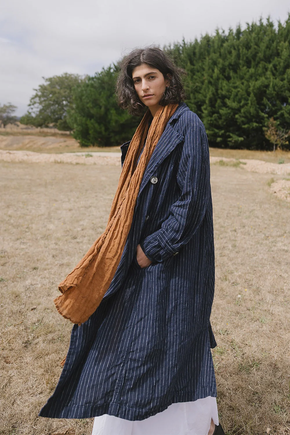 Metta - 1915 Unisex Duster Jacket - Pin Stripe