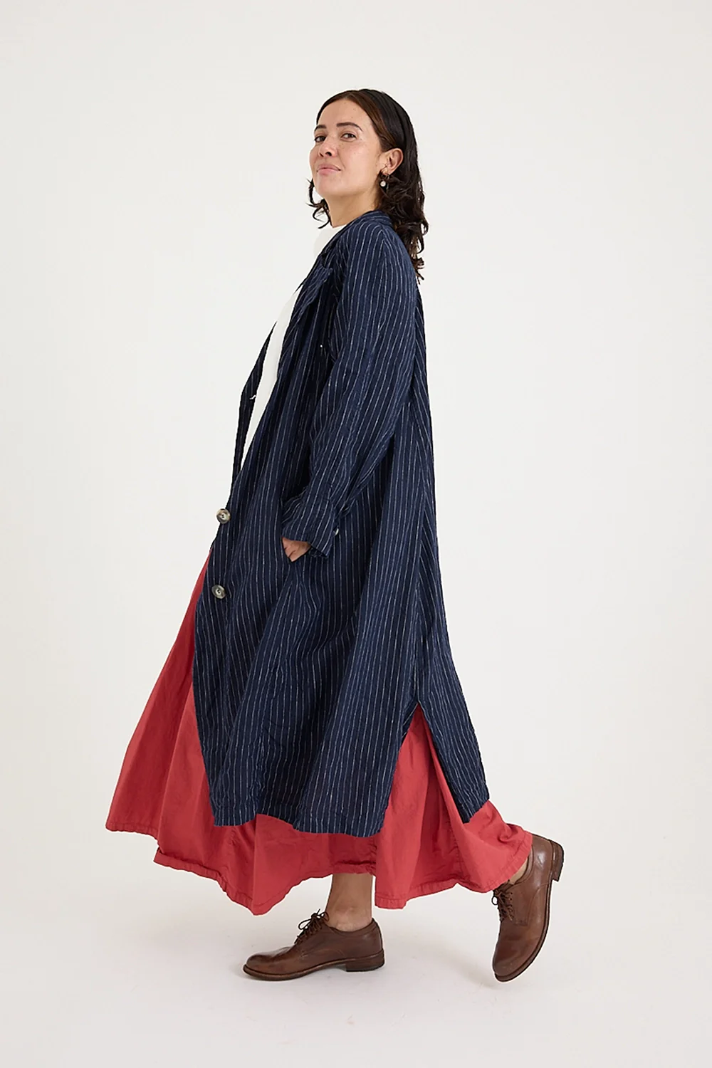 Metta - 1915 Unisex Duster Jacket - Pin Stripe - Image 3