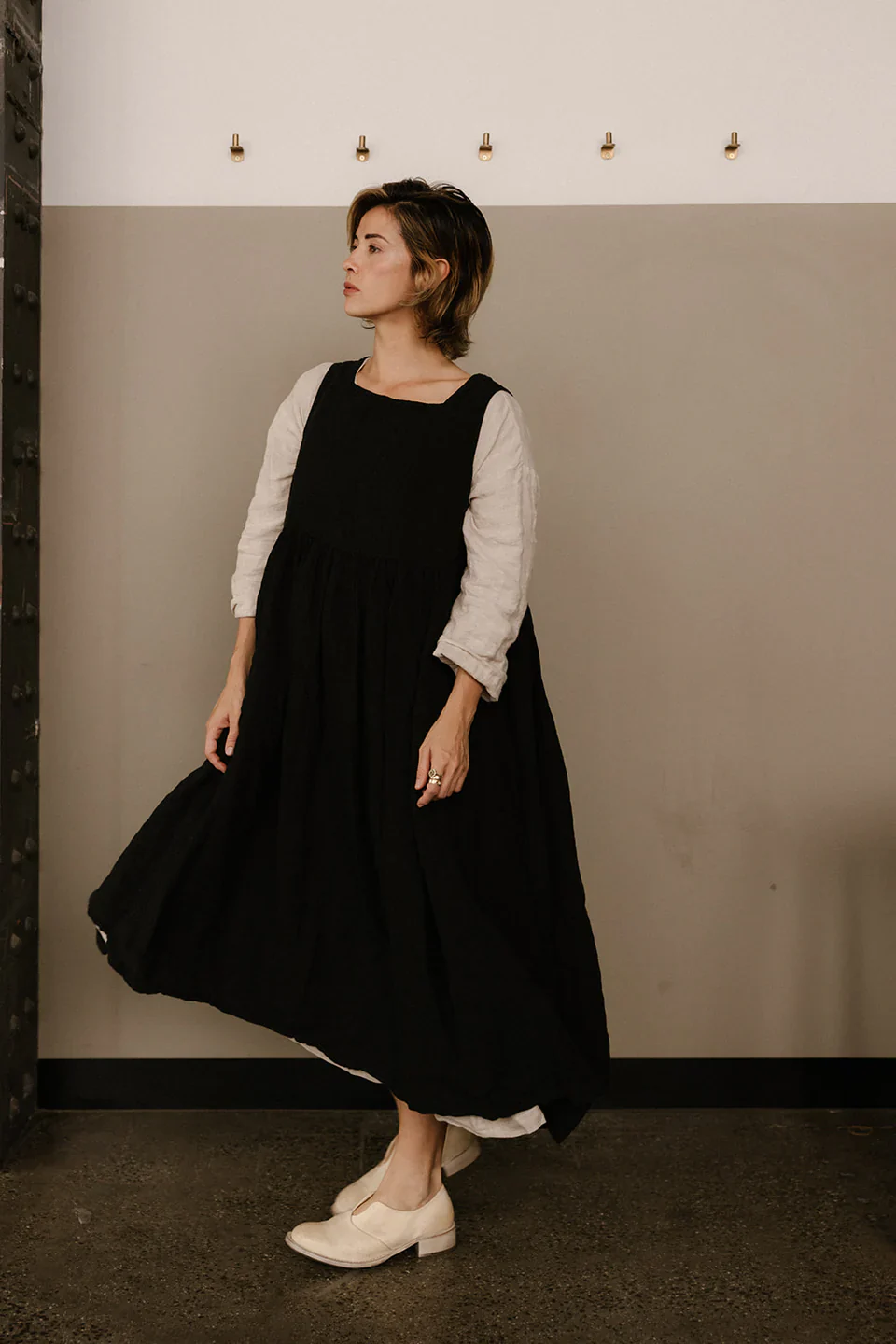 Metta - Dahlia Square Neck Dress - Light Linen - Image 10