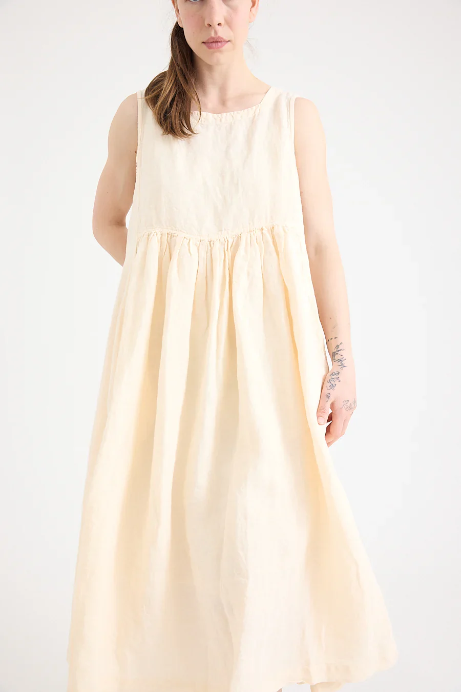 Metta - Dahlia Square Neck Dress - Light Linen - Image 6