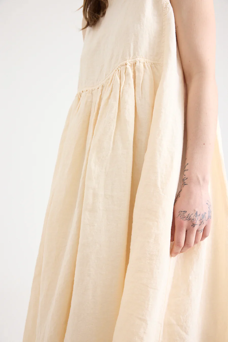 Metta - Dahlia Square Neck Dress - Light Linen - Image 7