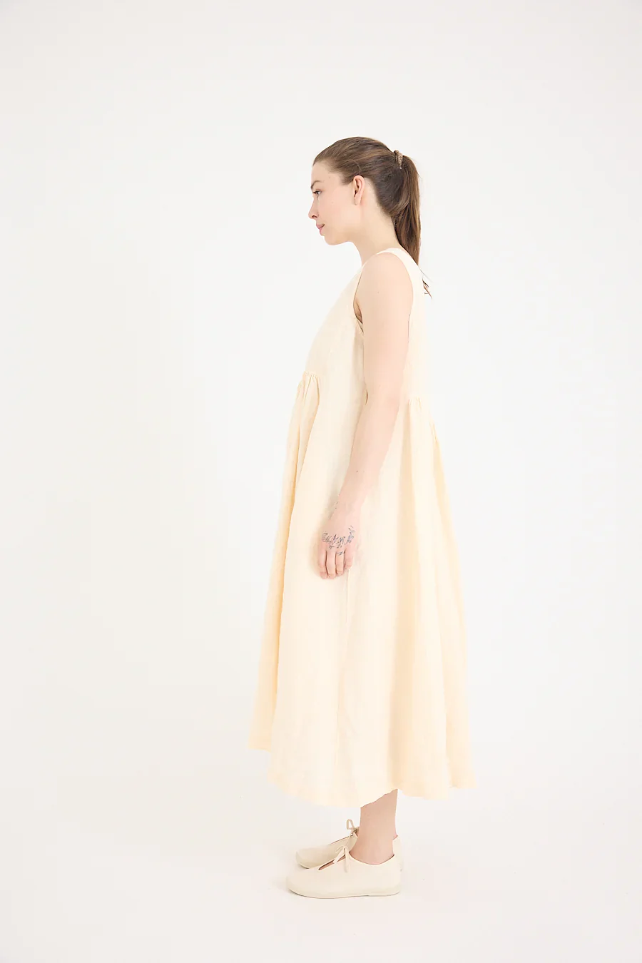 Metta - Dahlia Square Neck Dress - Light Linen - Image 8