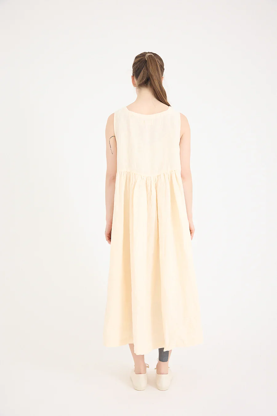 Metta - Dahlia Square Neck Dress - Light Linen - Image 9